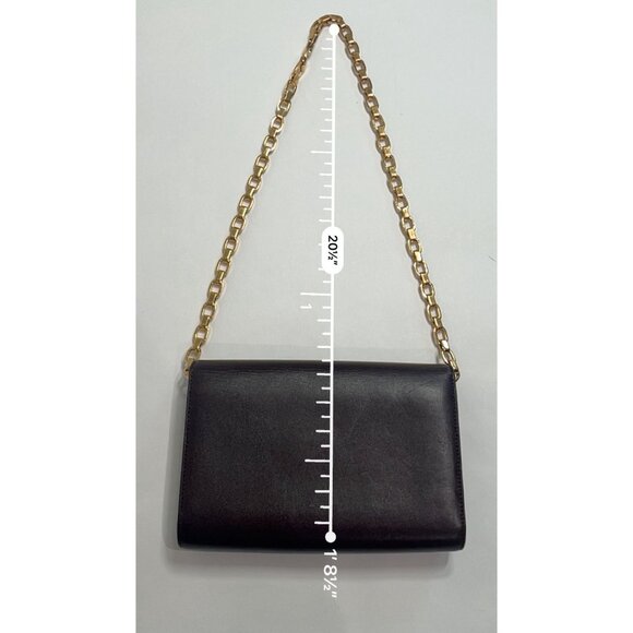 Louis Vuitton Quetsche Box Calfskin Leather Chain Louise GM Clutch Bag in Dark P - Picture 5 of 7